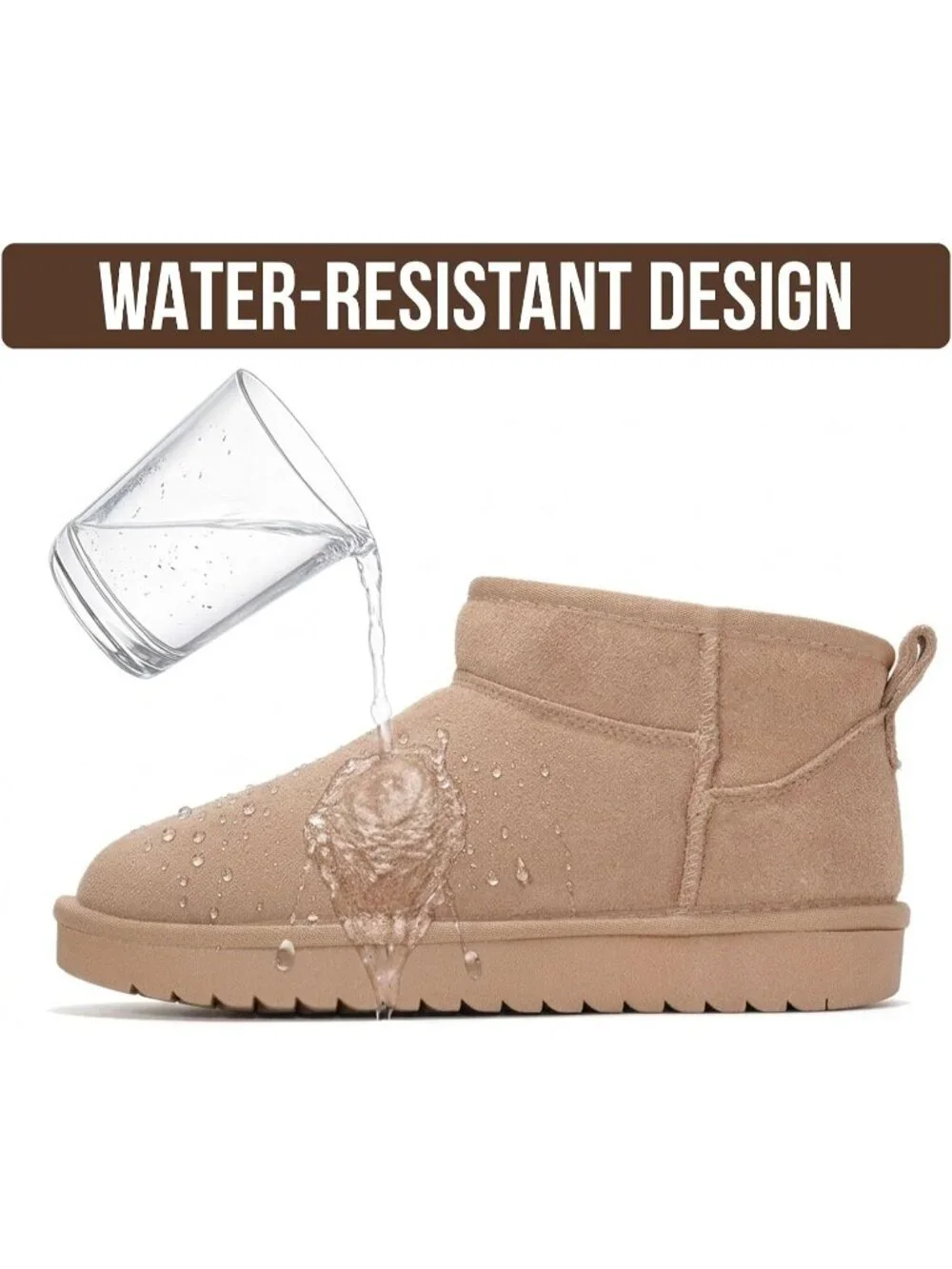 Womens Sand Suede Cloud Water Resistant Genuine Leather Comfortable Ankle Boots